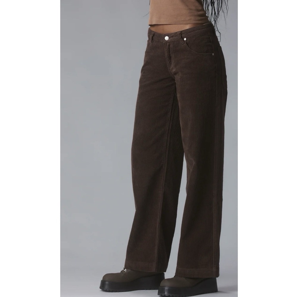 UNIF BOBA Brown Corduroy Wide Leg Pants Size 24